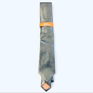Tallia Metallic Silver Linen Blend Tie